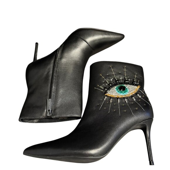 Kurt Geiger London Belgravia Eye Boots Black Leather, Size 39 NWOB - Picture 7 of 11